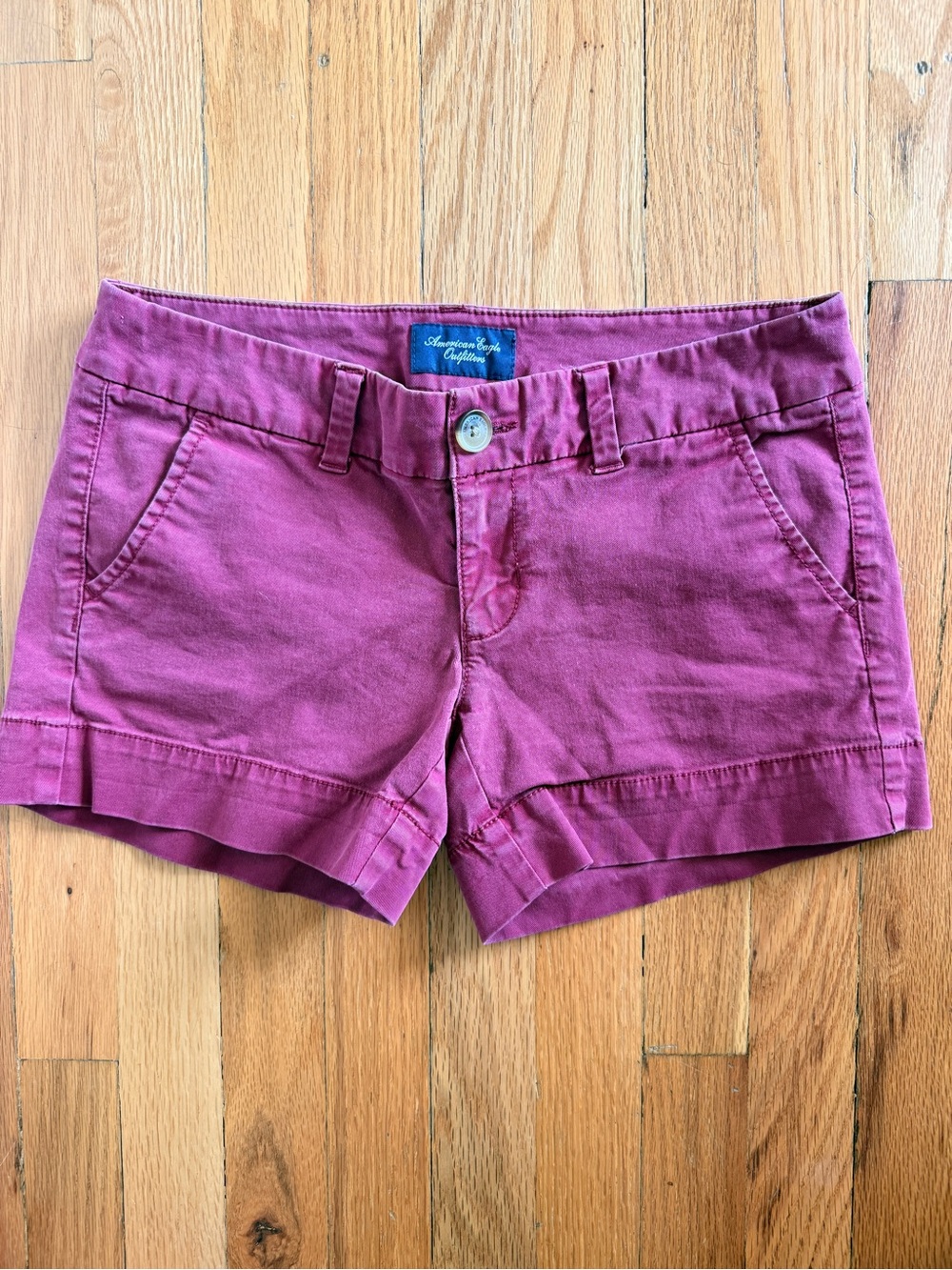 American Eagle Outfitters Magenta Cotton Blend Women’s Jean Shorts